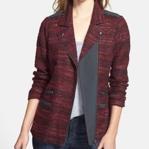Lucky Brand Tweed Moto Asymmetrical Jacket